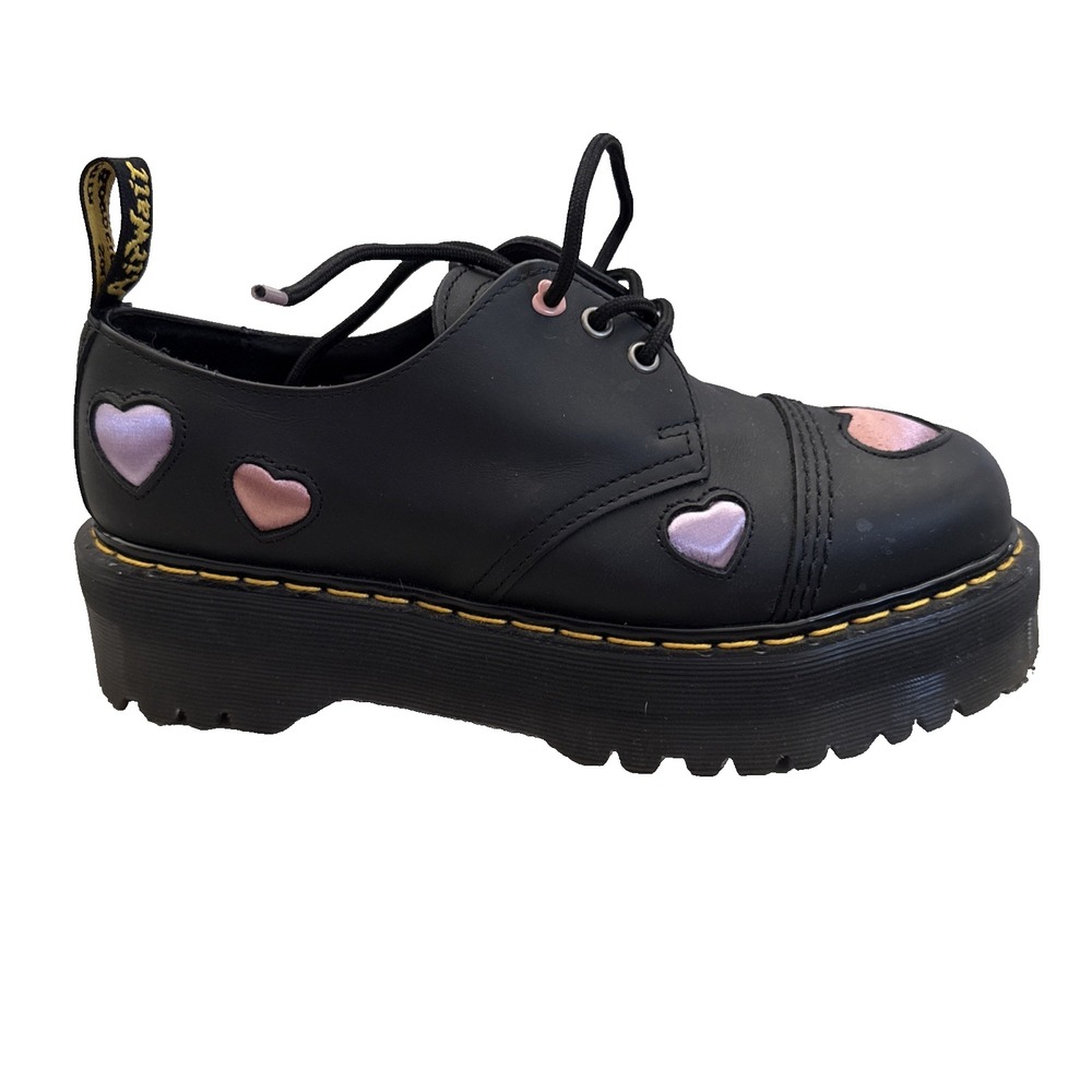 Dr. Martens Quad Heart Platform Shoes US 10 EU 42 Doc 1461 Black